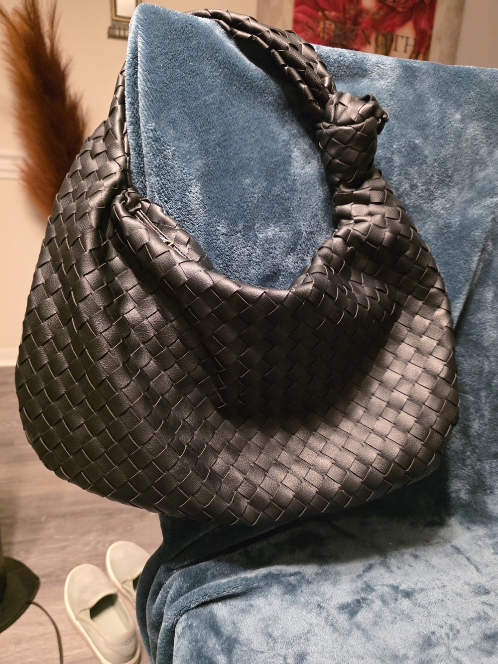 Urban Expressions Black Woven Hobo Bag